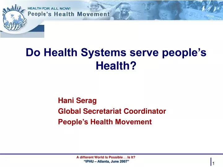 do health systems serve people s health