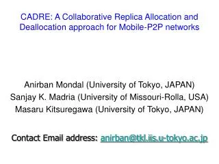 CADRE: A Collaborative Replica Allocation and Deallocation approach for Mobile-P2P networks