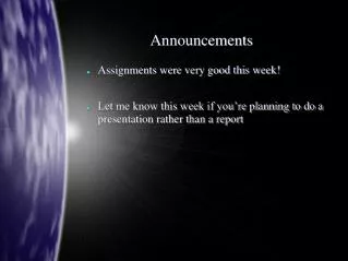 Announcements