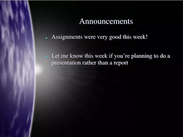 announcements