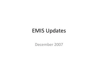 EMIS Updates