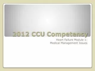 2012 CCU Competency
