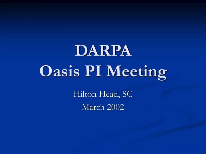 darpa oasis pi meeting