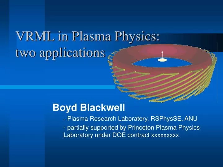 vrml in plasma physics two applications