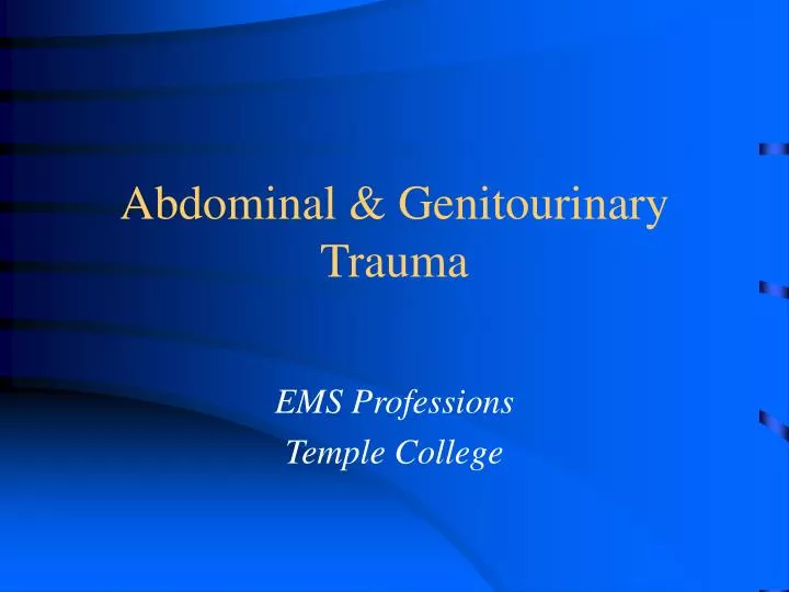 abdominal genitourinary trauma