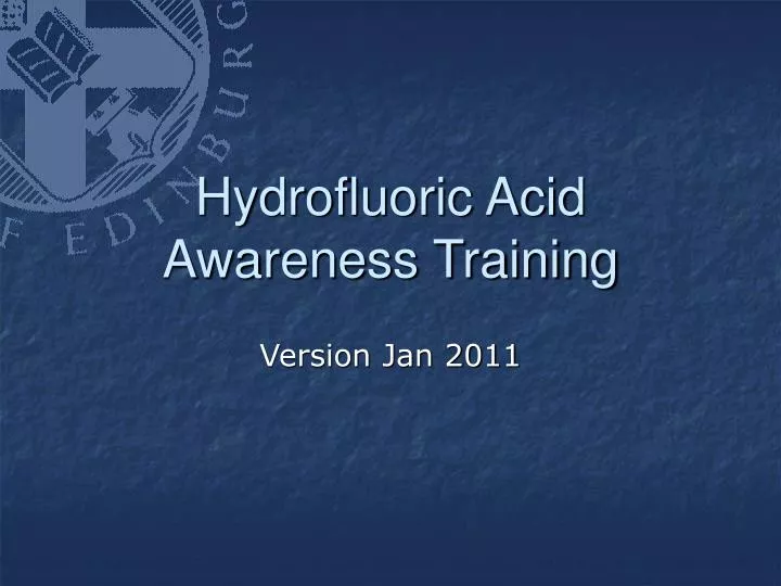 hydrofluoric acid awareness training