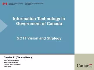 Information Technology in Government of Canada GC IT Vision and Strategy