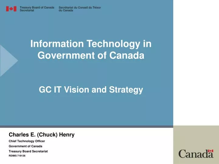 information technology in government of canada gc it vision and strategy
