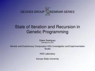 GECKIES GROUP SEMINAR SERIES