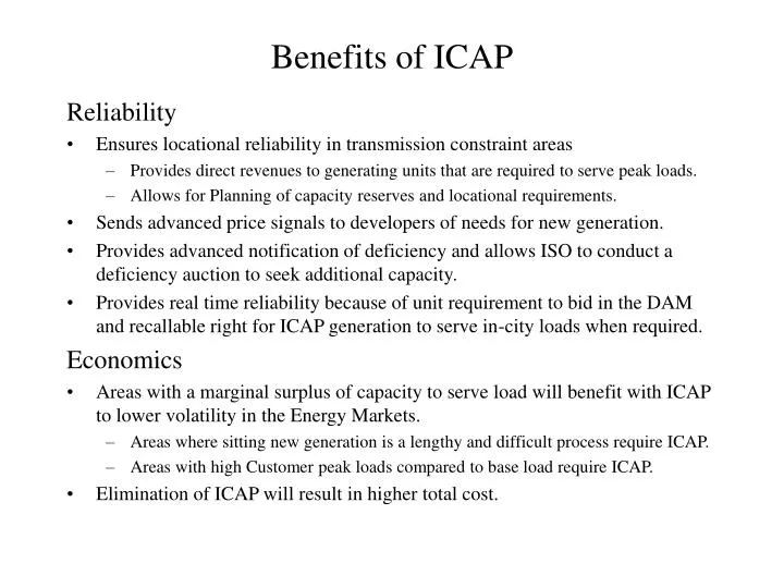 benefits of icap