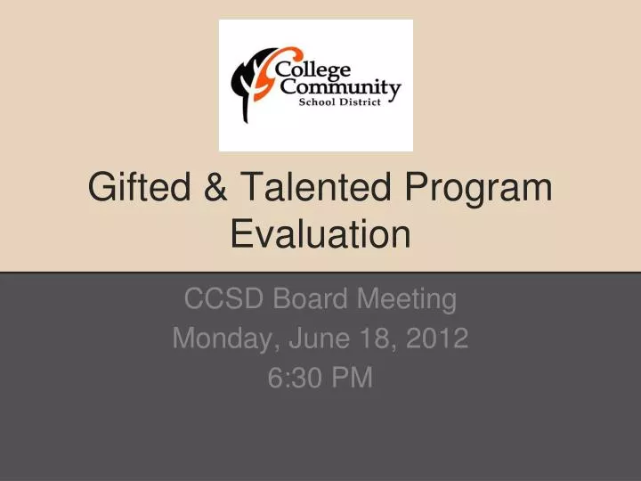 gifted talented program evaluation
