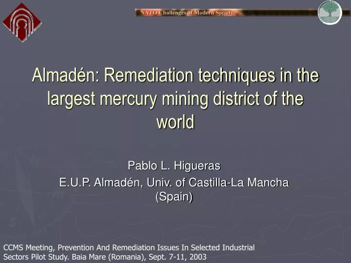 almad n remediation techniques in the largest mercury mining district of the world