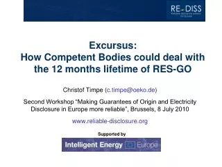 Excursus: How Competent Bodies could deal with the 12 months lifetime of RES-GO