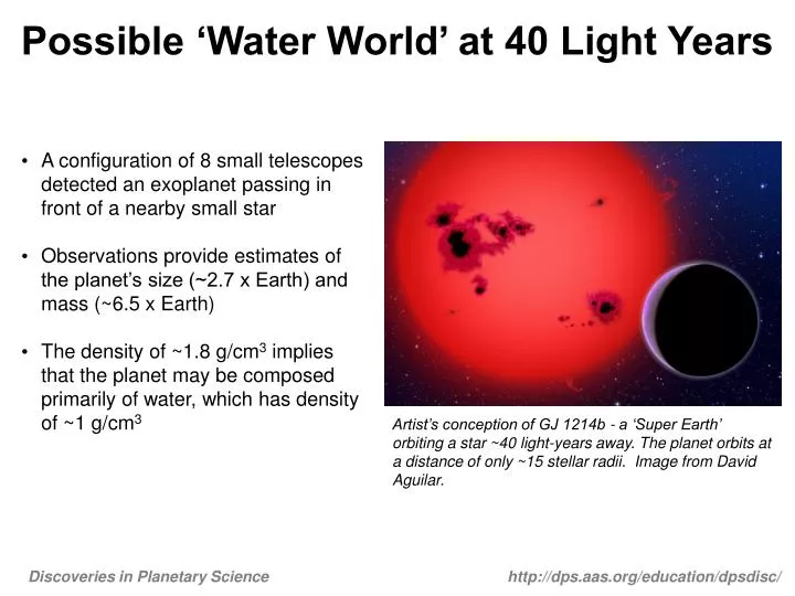 possible water world at 40 light years