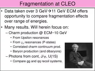 Fragmentation at CLEO