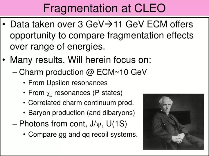 fragmentation at cleo
