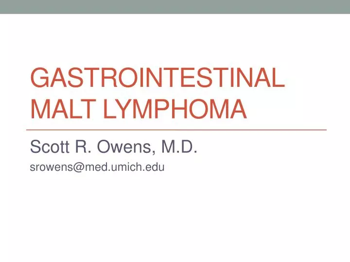 gastrointestinal malt lymphoma