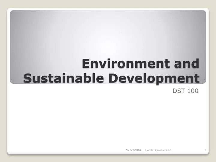environment and sustainable development