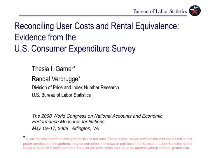 reconciling user costs and rental equivalence evidence from the u s consumer expenditure survey