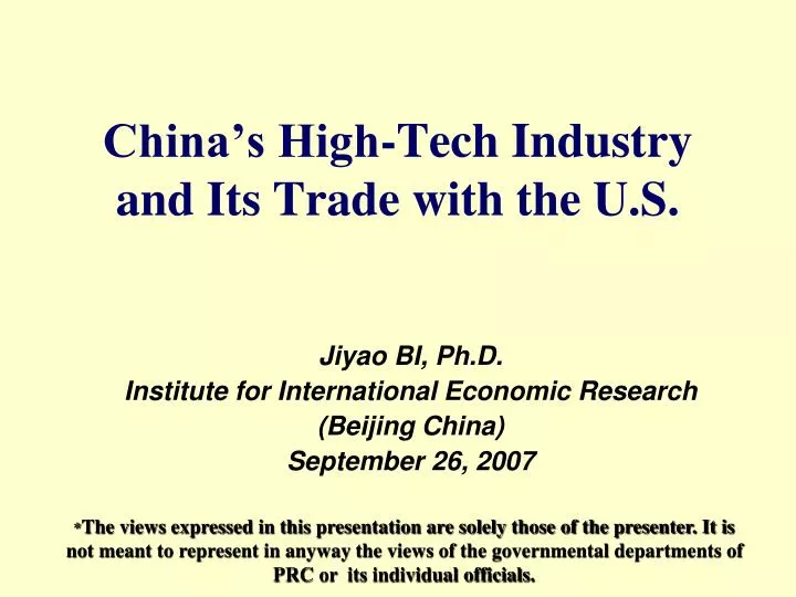 china s high tech industry and its trade with the u s