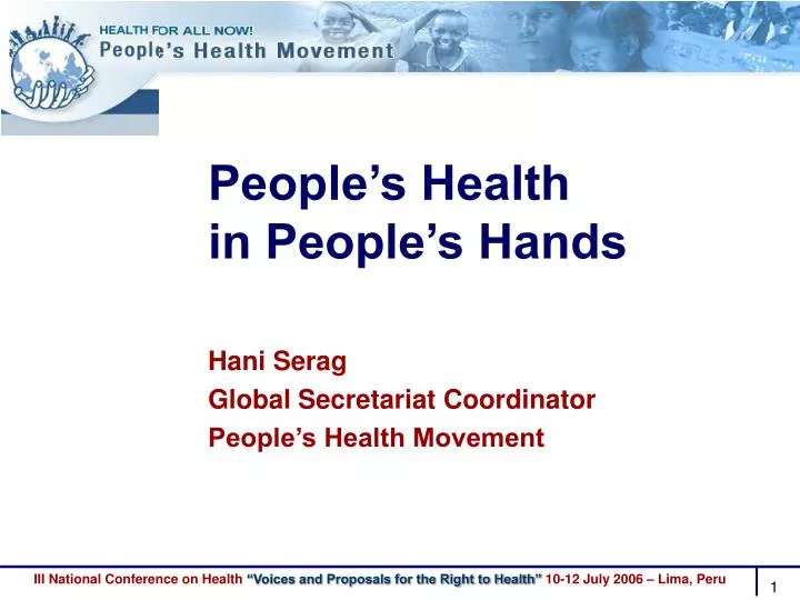 people s health in people s hands