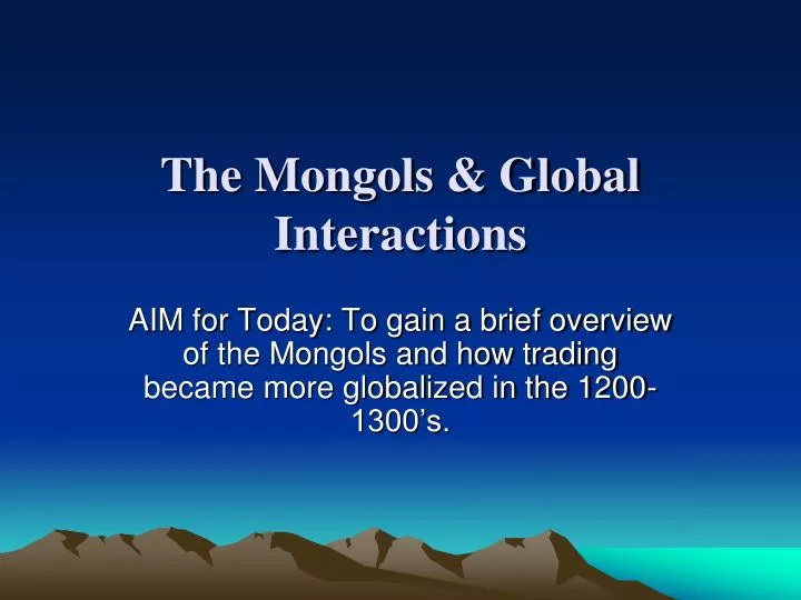 the mongols global interactions