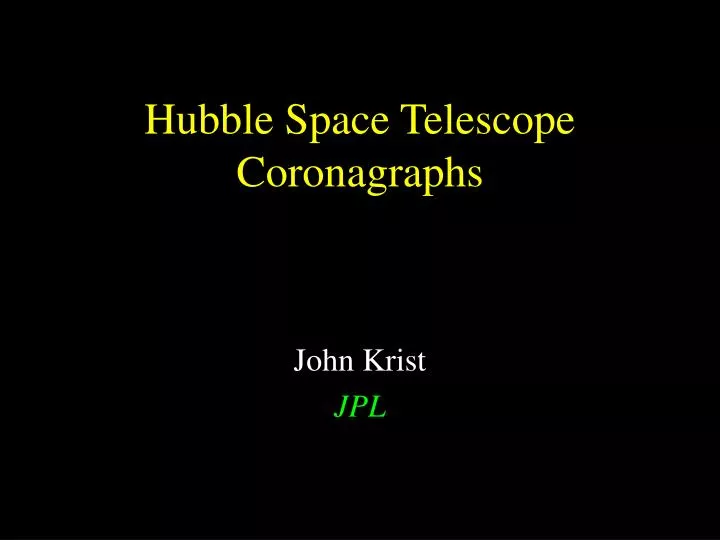 hubble space telescope coronagraphs