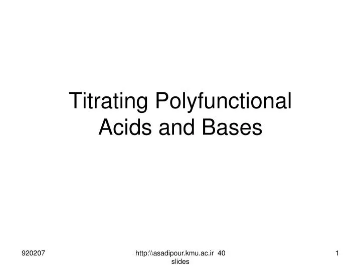 titrating polyfunctional acids and bases