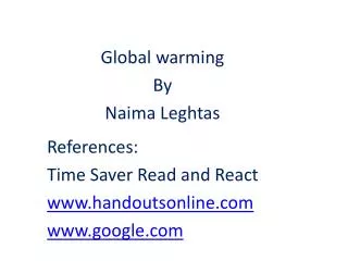 References: Time Saver Read and React handoutsonline google