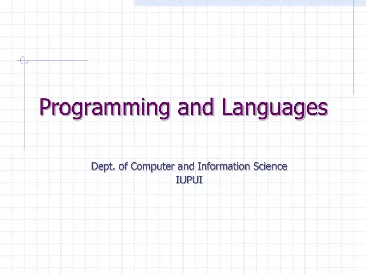 programming and languages