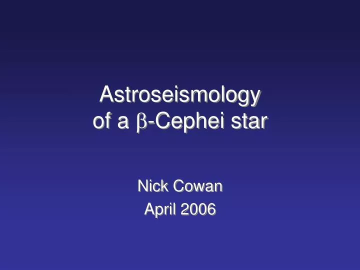 astroseismology of a cephei star