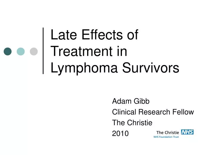 late effects of treatment in lymphoma survivors