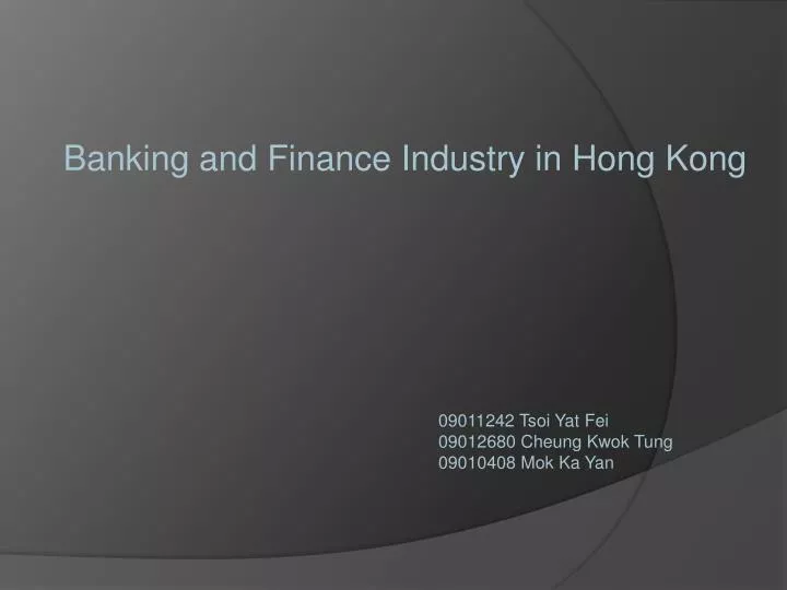 banking and finance industry in hong kong