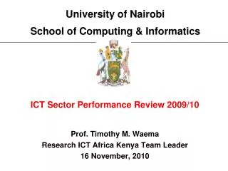 University of Nairobi School of Computing &amp; Informatics