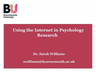 Using the Internet in Psychology Research