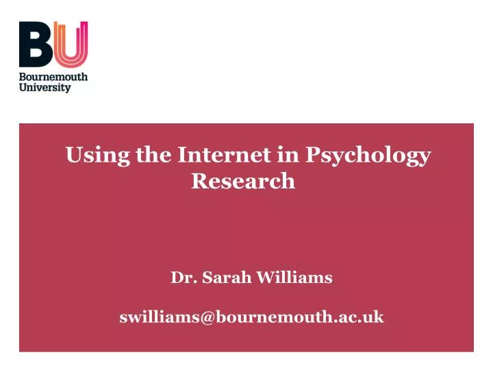 using the internet in psychology research