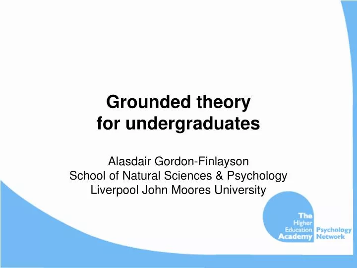 grounded theory for undergraduates