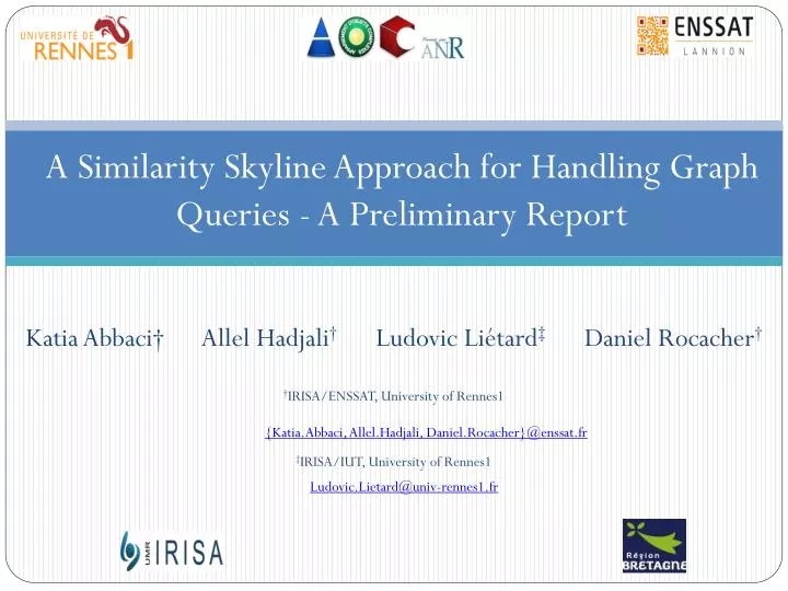 a similarity skyline approach for handling graph queries a preliminary report