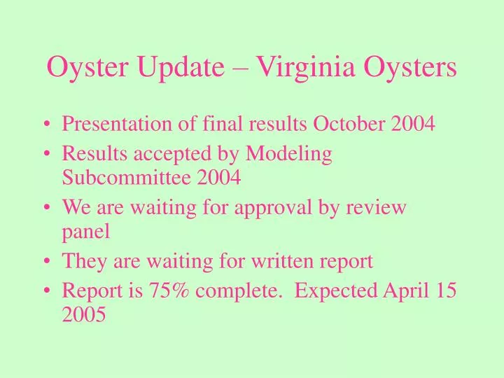 oyster update virginia oysters