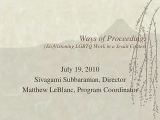 ways of proceeding en visioning lgbtq work in a jesuit context