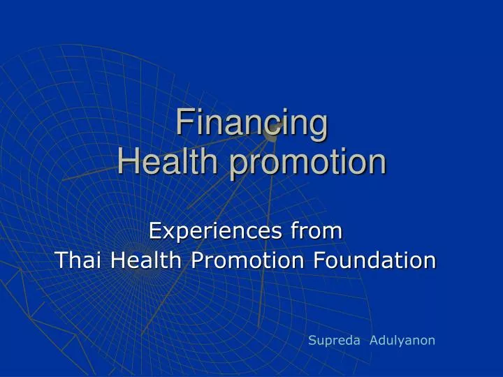 financing health promotion