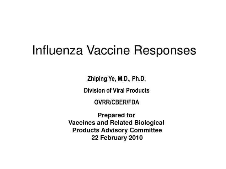 influenza vaccine responses