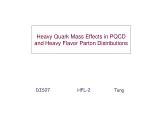Heavy Quark Mass Effects in PQCD and Heavy Flavor Parton Distributions