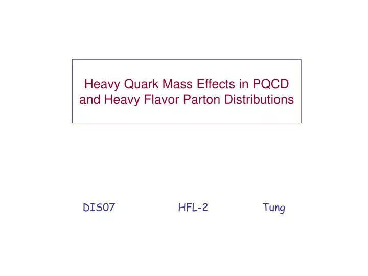 heavy quark mass effects in pqcd and heavy flavor parton distributions