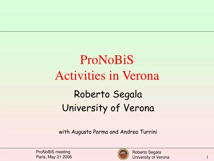 pronobis activities in verona