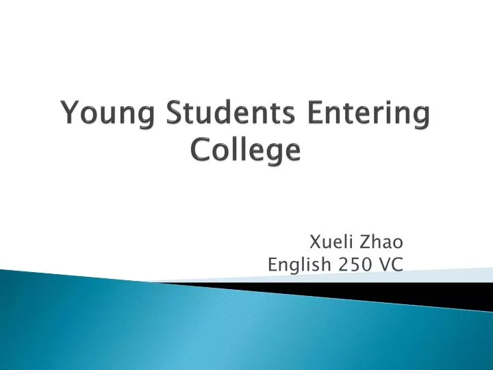 young students entering college
