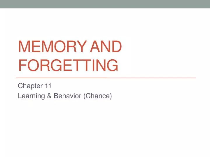 memory and forgetting