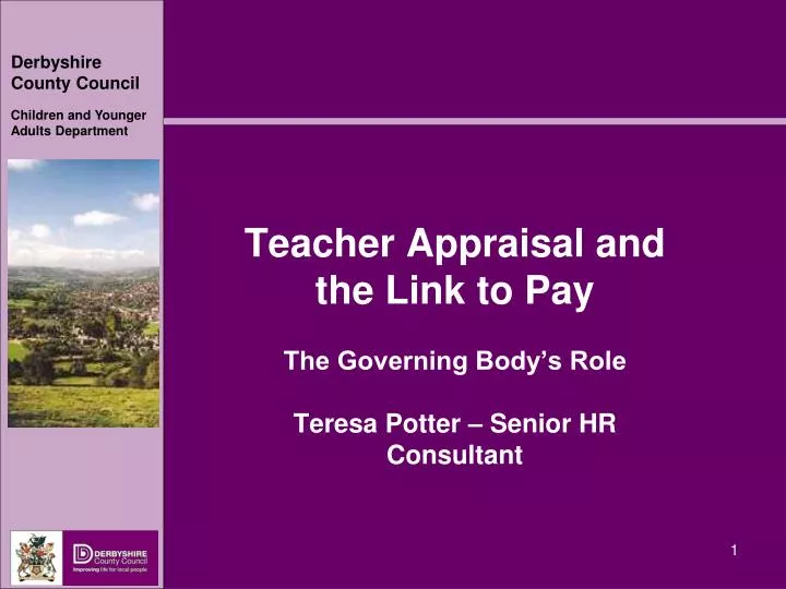 teacher appraisal and the link to pay the governing body s role teresa potter senior hr consultant