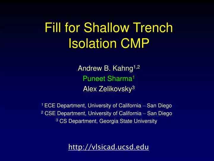 fill for shallow trench isolation cmp