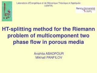 HT-splitting method for the Riemann problem of multicomponent two phase flow in porous media